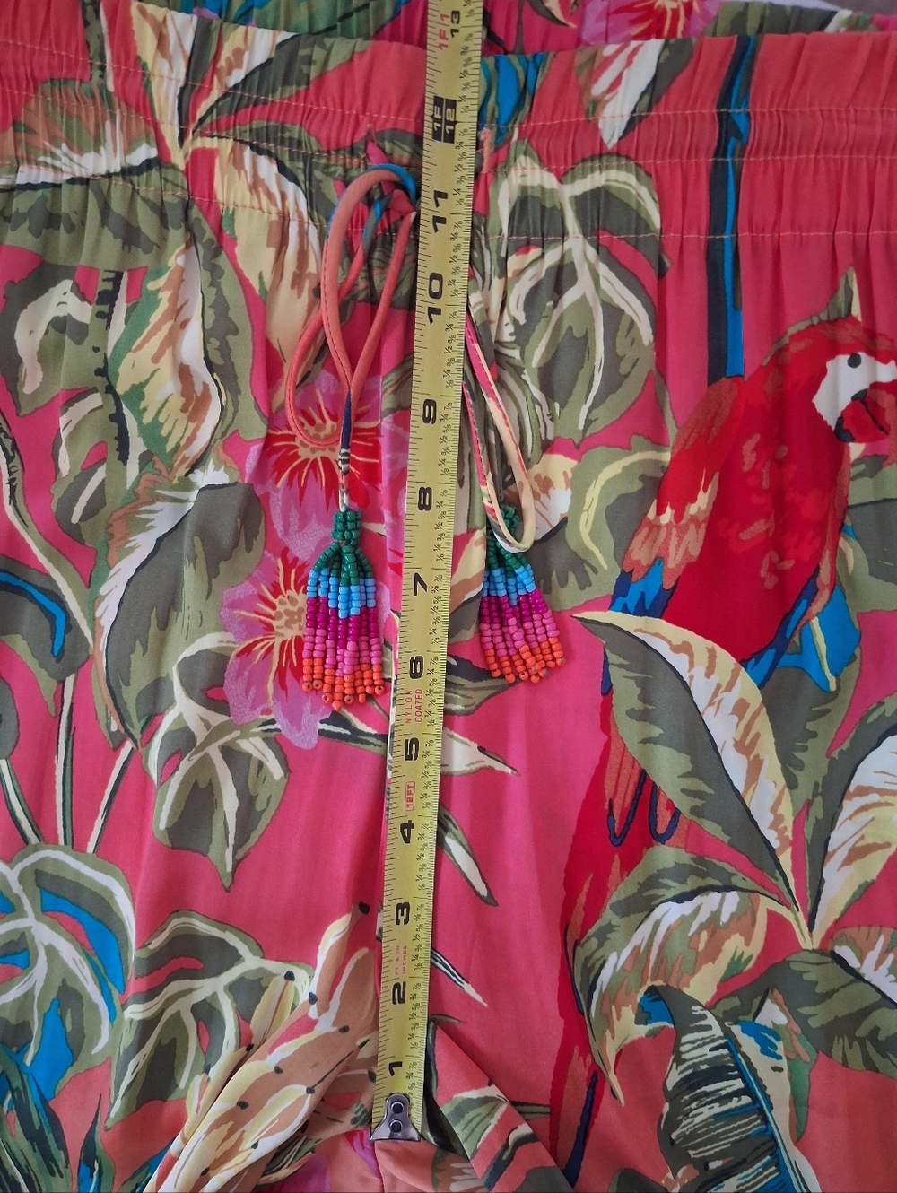 🌺🦜🌴 Rachel Roy Pink Tropical-Print Wide Leg Pants Sm 🌴🦜🌺 - Picture 7 of 8